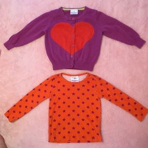 Hanna Andersson sweater&long sleeve shirt size 90